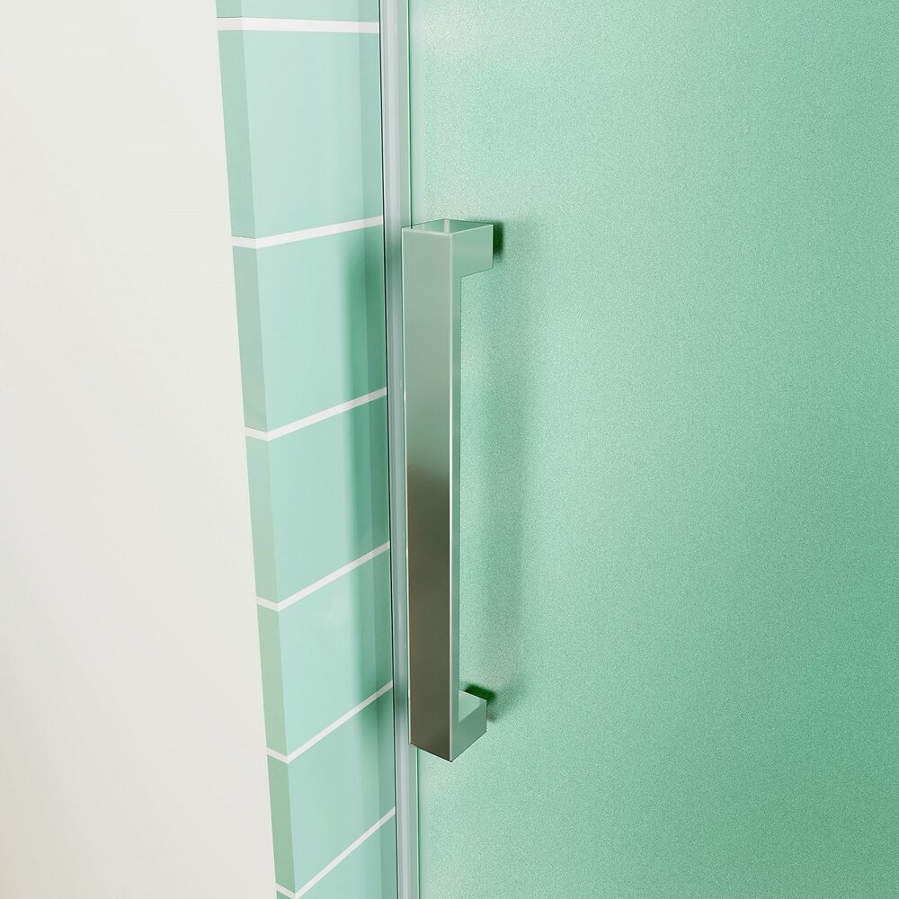 AICA SANITAIRE - AICA porte de douche coulissante 140x195cm verre sablé installer à droite, porte de douche en 8mm verre anticalcaire - large