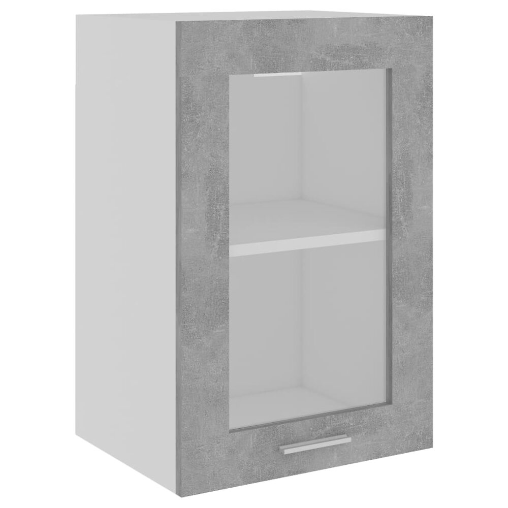 vidaXL Armoire en verre suspendue Gris béton 40x31x60 cm Aggloméré