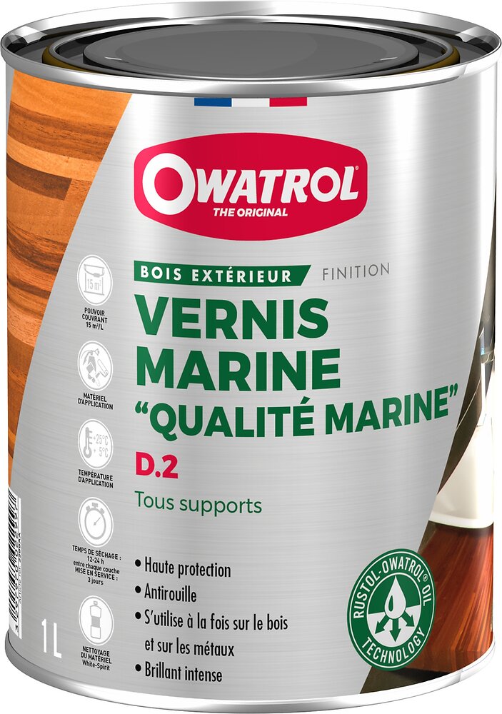 Vernis marine souple Brillant Owatrol DEKS OLJE D.2 Incolore 1 litre
