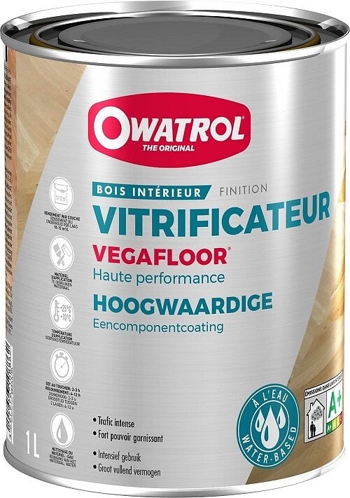 OWATROL - Vitrificateur PU monocomposant incolore pour trafic normal Owatrol VEGAFLOOR MAT Incolore (owp12) 1 litre - large