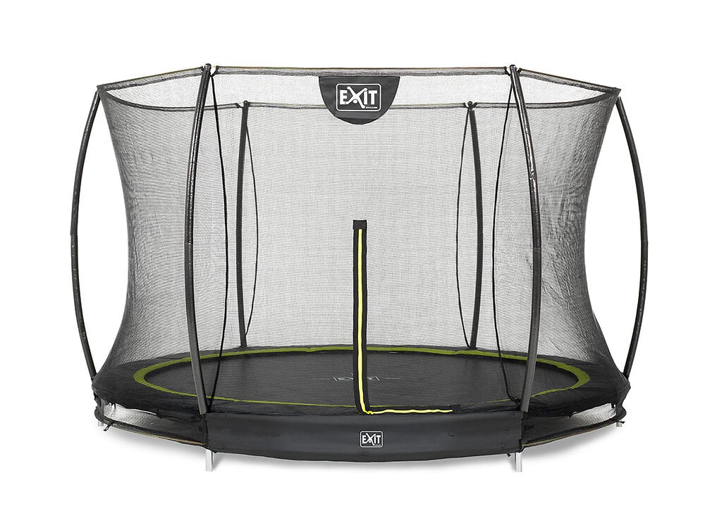 Trampoline+enterre+Silhouette+Ø+3,05+m+avec+filet+de+securite+Noir+-+Exit+Toys