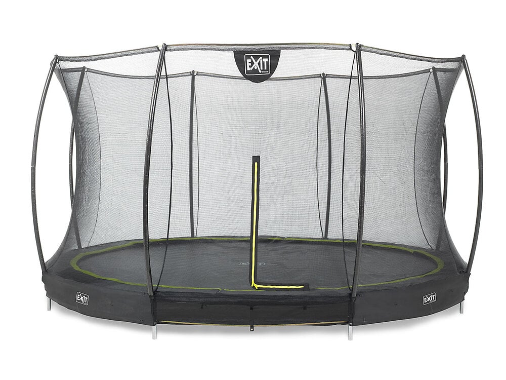 Trampoline+enterre+Silhouette+Ø+3,66+m+avec+filet+de+securite+Noir+-+Exit+Toys