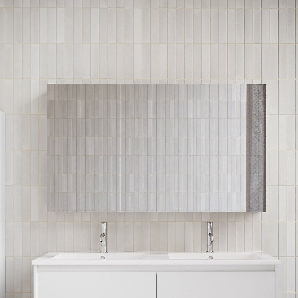 STANO - Armoire de toilette bloc-miroir FORTINA largeur 120 cm blanc - large