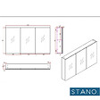 STANO - Armoire de toilette bloc-miroir FORTINA largeur 120 cm blanc - vignette