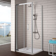 Kassandra - Porte de douche pliante S300 95 cm  Avec paroi latérale : 77 - 79 cm - vignette