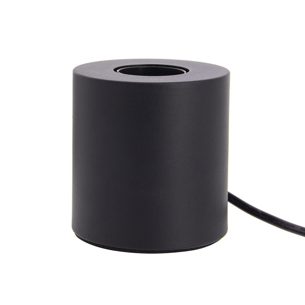 lampe à poser cylindrique en métal noir , compatible culot e27, ip20