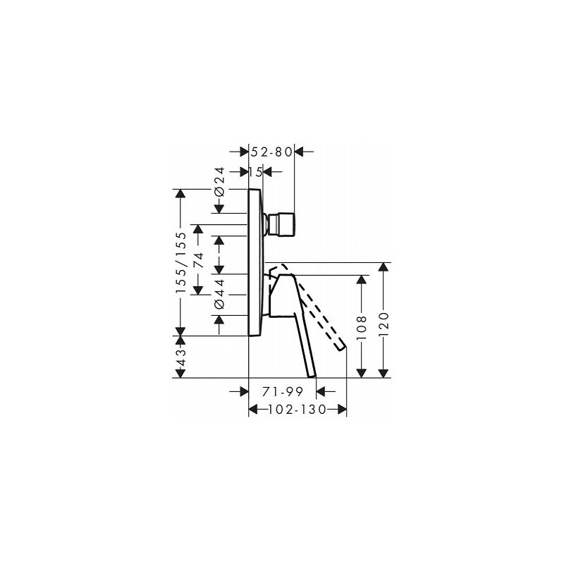 Hansgrohe Logis Loop Set de douche encastré avec mitigeur