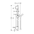 HANSGROHE - Hansgrohe Unica Barre de douche S Puro 90 cm avec flexible de douche noir mat (28631670) - vignette