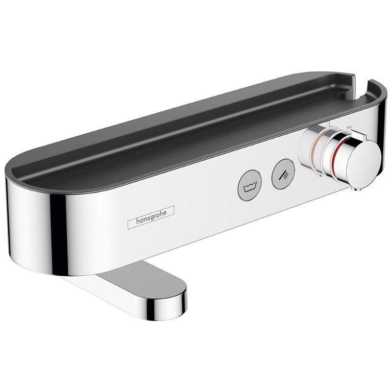 HANSGROHE - Hansgrohe ShowerTablet Select Mitigeur thermostatique bain/douche 400 avec tablette et bec déverseur rotatif, Chrome (24340000) - large