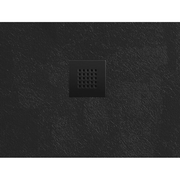SWISS AQUA TECHNOLOGIES - Swiss Aqua Technologies B-Way Receveur de douche rectangulaire 120x90 avec siphon, en marbre coulé, Noir (SATALEK12090) - large