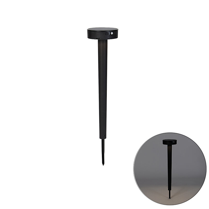spot pin design noir avec led et variateur ip55 solaire - fiorina