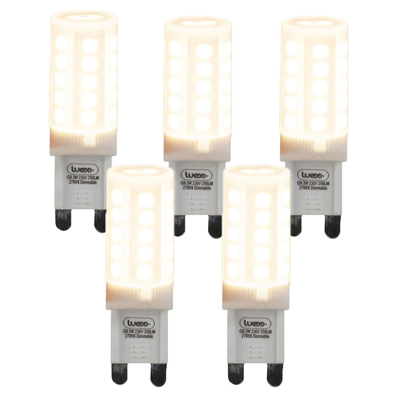 LUEDD - Lot de 5 ampoules LED dimmables G9 3W 280 lm 2700K - large