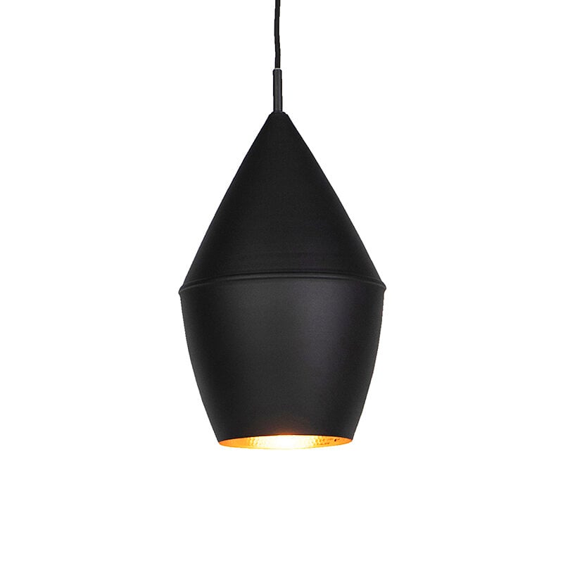QAZQA - Lampe suspendue moderne noire avec de l'or - Depeche-Jacob - large