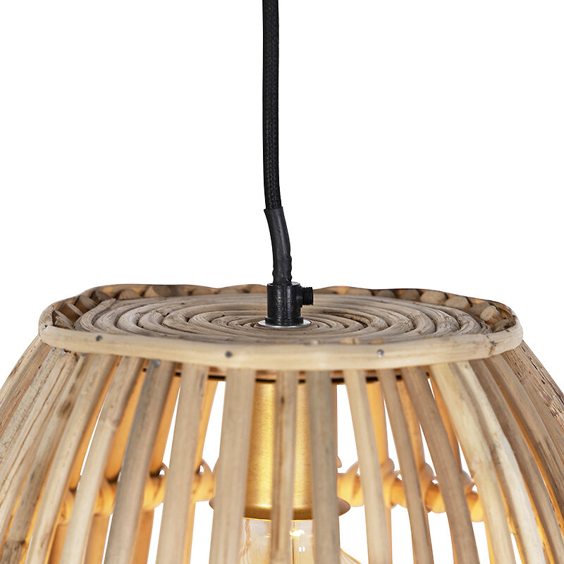 QAZQA - Lampe suspendue nationale bambou 34 cm - Canne Bucket - large