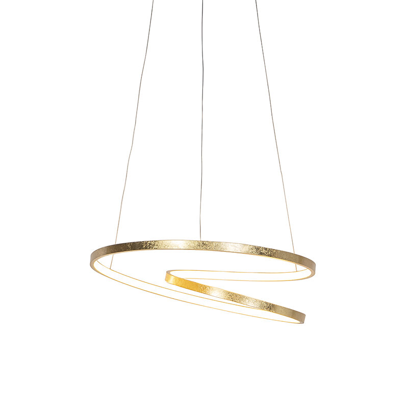 QAZQA - Lampe à suspension Art Déco or avec LED - Rowan - large