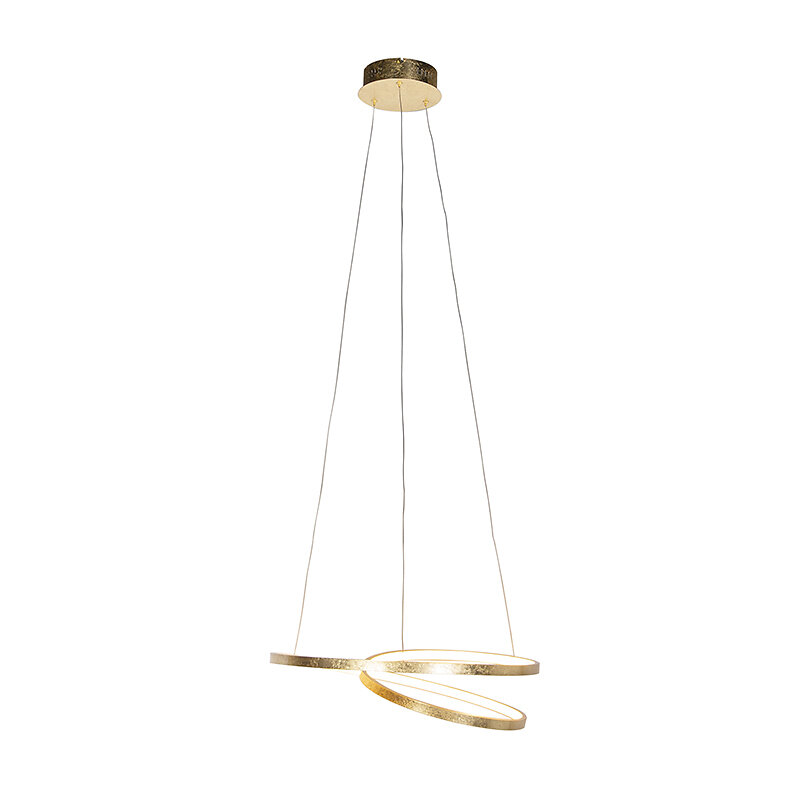 QAZQA - Lampe à suspension Art Déco or avec LED - Rowan - large