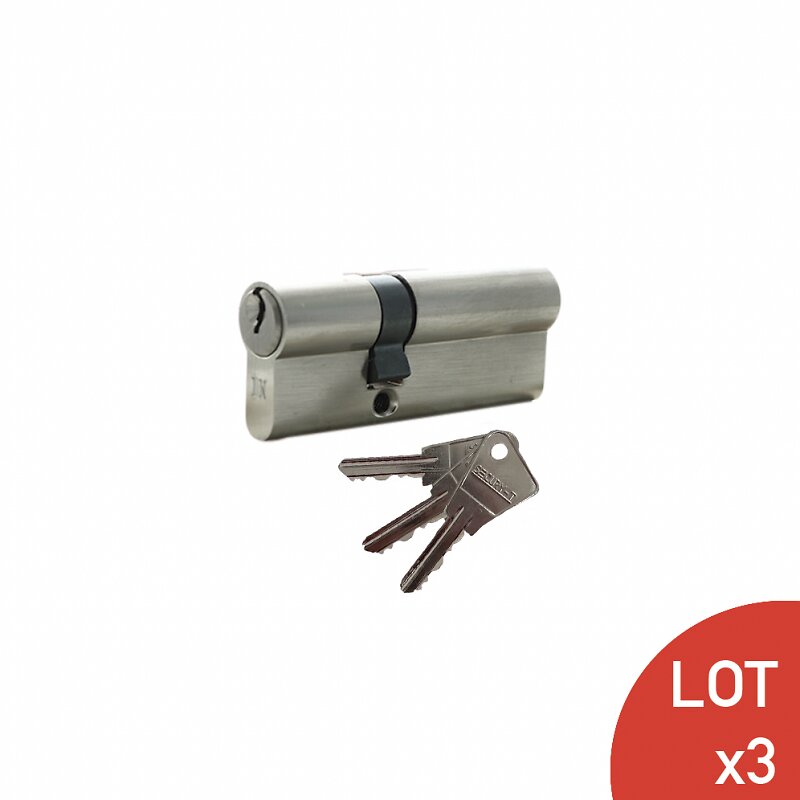 SECURY-T - Cylindre varié satiné mat façon inox 80mm (30x50) SECURY-T Monaco - large