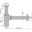 ALCA - Alca Siphon pour lavabo DN32, Gun métal (A400-GM-P) - vignette
