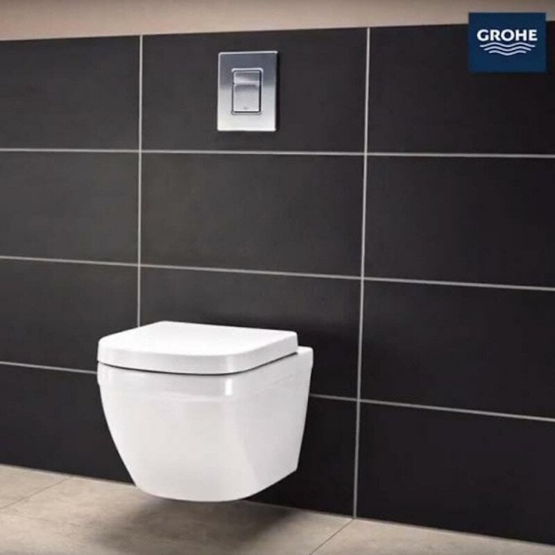 GROHE Euro Céramique Bianco - Cuvette Murale Design Sans Rebord - Chasse Double 3/4,5L