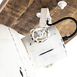 QAZQA - Spot industriel blanc avec bois de manguier 30 cm - Mangues - vignette