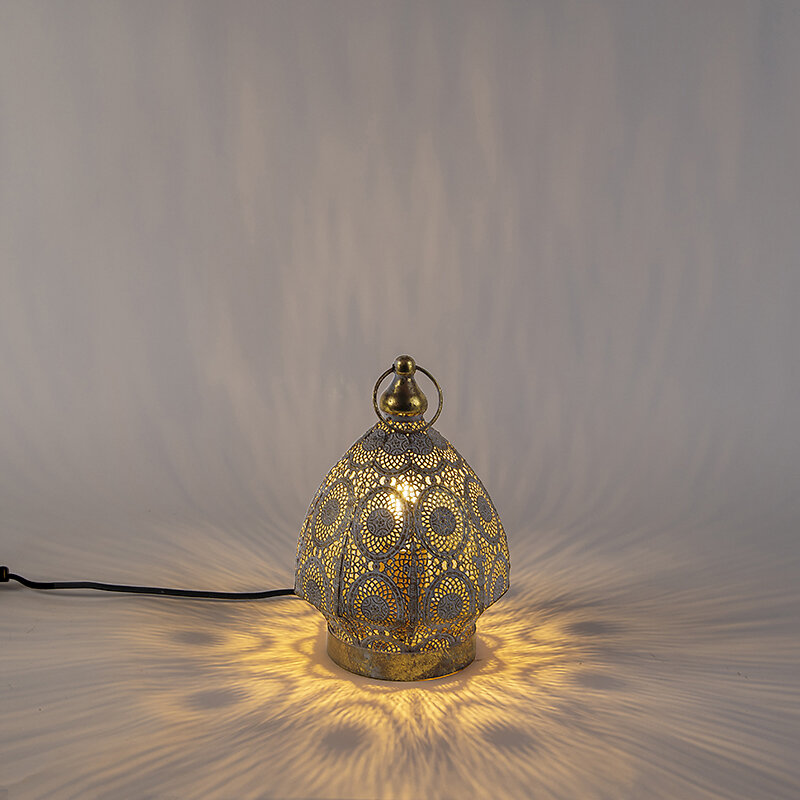 QAZQA - Lampe de table orientale doré 19 cm - Mowgli - large