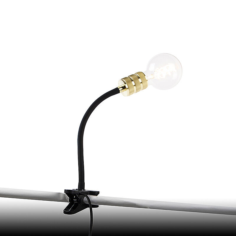 QAZQA - Lampe à pince moderne or avec bras flexible - Cavalux - large