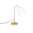 QAZQA - Lampe de table classique en laiton avec abat-jour blanc - Nona - vignette