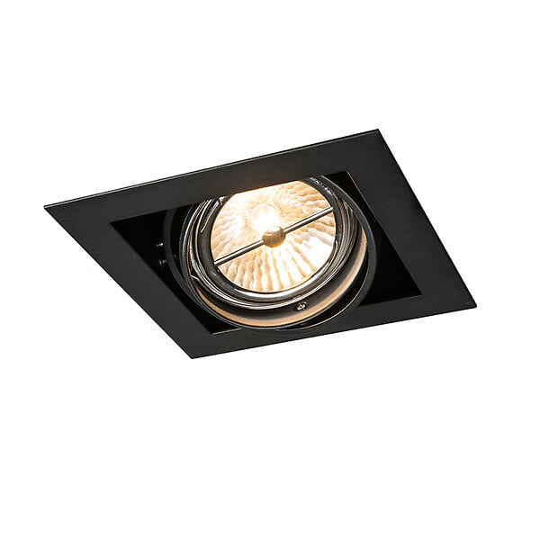 QAZQA spot encastrable carré noir orientable - artemis 70