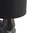 QAZQA - Lampadaire vintage noir avec abat-jour en tissu noir - Giraffe To - vignette