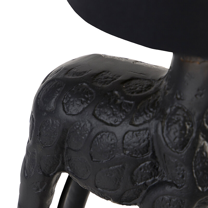 QAZQA - Lampadaire vintage noir avec abat-jour en tissu noir - Giraffe To - large