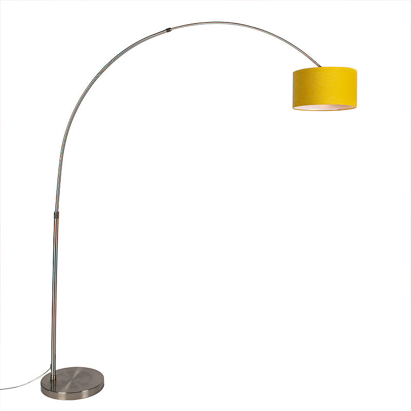 lampe à arc en acier avec abat-jour jaune 35/35/20 - xxl