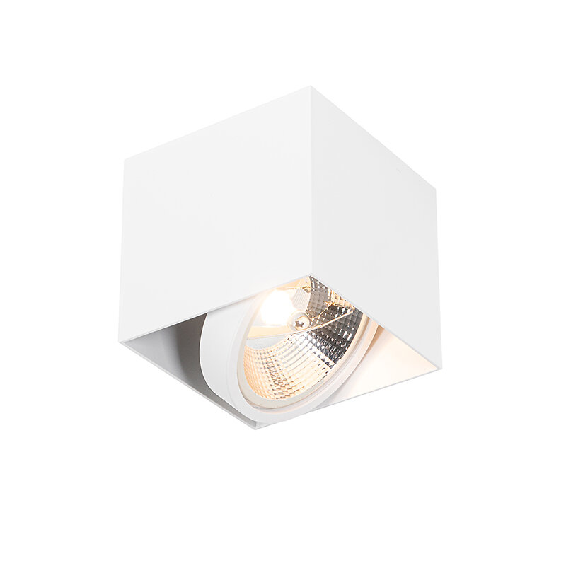 QAZQA - Spot design carré blanc AR111 - Coffret - large