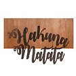 HOMEMANIA - Décoration en métal et en bois Hakuna Matata - Noir, marron - 57,5 x 9 x 37 cm - vignette