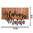 HOMEMANIA - Décoration en métal et en bois Hakuna Matata - Noir, marron - 57,5 x 9 x 37 cm - vignette