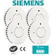 SIEMENS - Lot de 4 détecteurs de fumée NF avec supports magnétiques, Autonomie et Garantie 5 ans Delta Reflex-SIEMENS - vignette