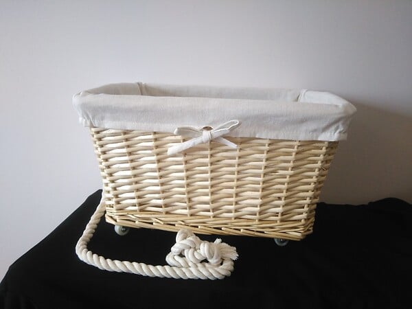 Practo Home Greenwich panier à bûches sur roulettes 55x38 cm osier | Hubo