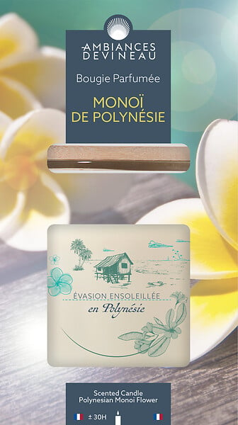 Bougie parfumée monoï de Polynésie - Ambiances Devineau