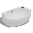 VIDAXL - Vasque de salle de bains céramique blanc avec trou de trop-plein - vignette