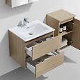 STANO - Meuble salle de bain design simple vasque SIENA largeur 60 cm chêne clair texturé - vignette