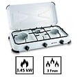KEMPER - Réchaud gaz portable 3 feux 3450W Blanc laqué Couvercle Plaque de cuisson KEMPER - vignette