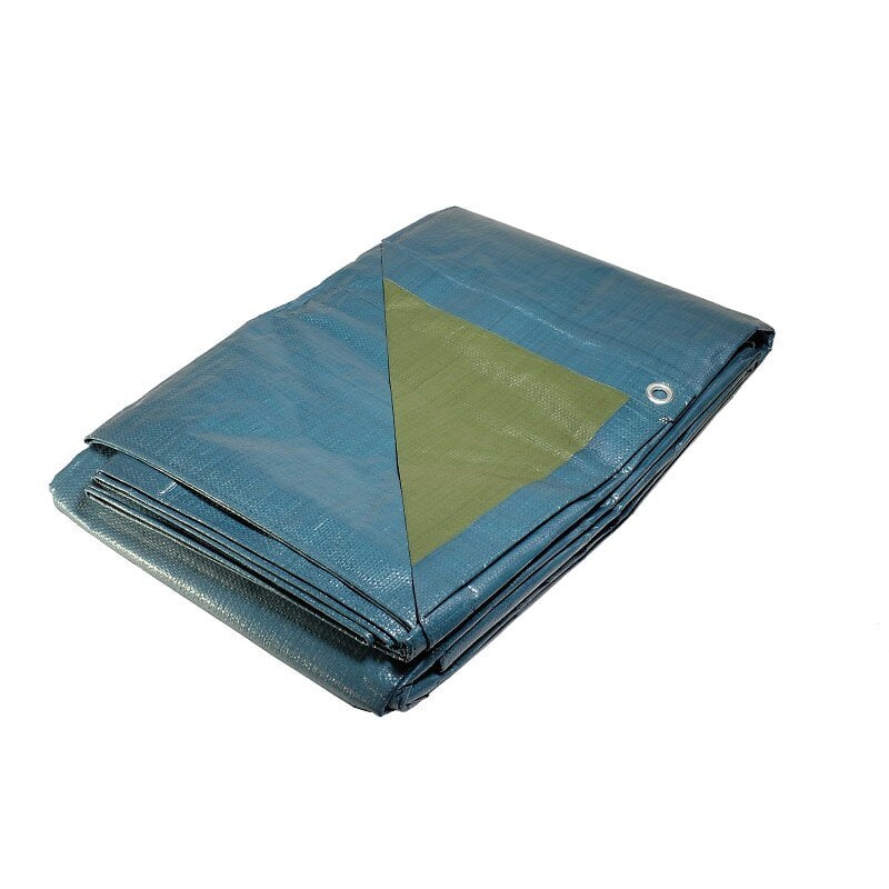 TECPLAST - Bâche plastique 6x10 m bleue et verte 150g/m² - bâche de protection polyéthylène - large