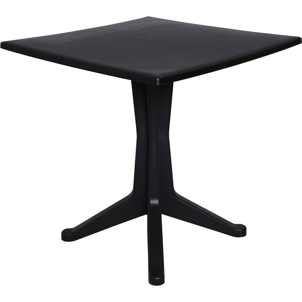table d'extérieur trani, table carrée fixe, table de jardin polyvalente, 100% made in italy, 70x70h72 cm, anthracite