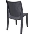 DMORA - Chaise empilable effet rotin, Made in Italy, couleur anthracite, Dimensions 48 x 86 x 55 cm - vignette