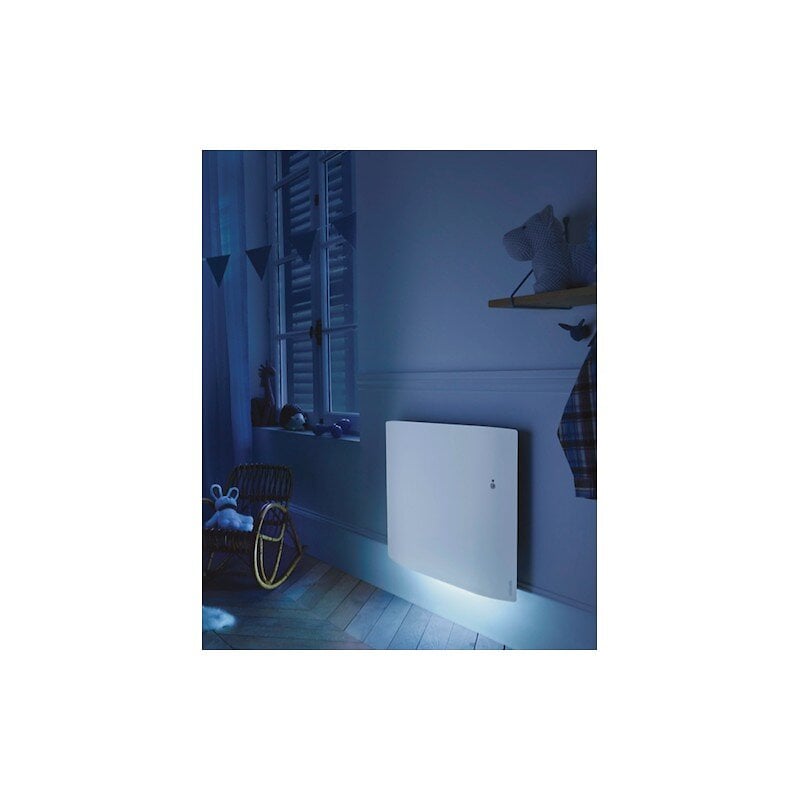 ATLANTIC - Radiateur électrique chaleur douce Divali connecté vertical 1500 W Blanc Carat - L 430 mm x H 1520 mm - large