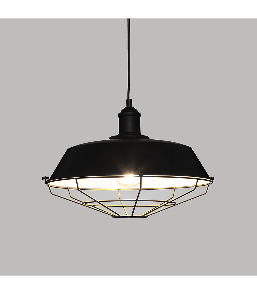 ATMOSPHERA - Luminaire Suspension en Métal Noir  D 35 cm - large