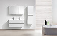 STANO - Armoire de toilette bloc-miroir SIENA largeur 120 cm blanc laqué - vignette
