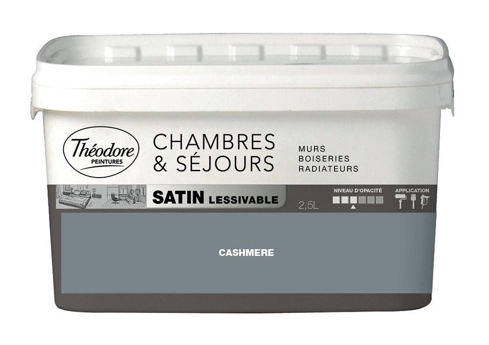 THEODORE - Peinture Chambres & Séjours acryl satin 2,5L teinte Cashmere - large