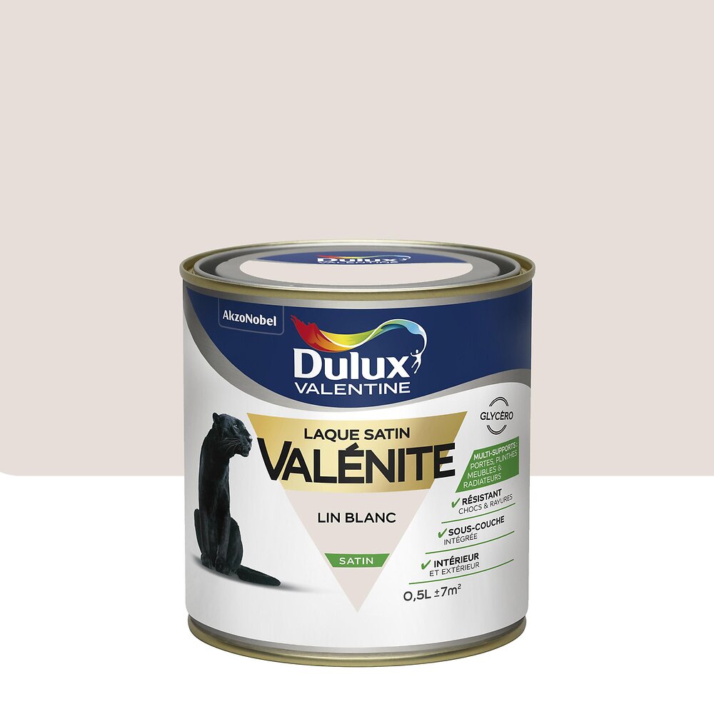 DULUX - Dulux Valentine Laque Valénite Satin Lin Blanc 0,5 L - large