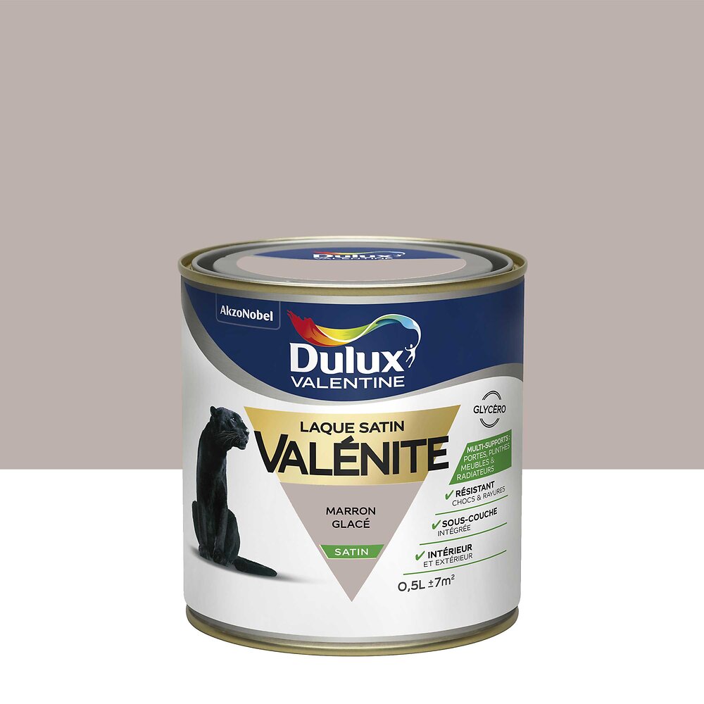 DULUX - DULUX VALENTINE LAQUE VALÉNITE  SATIN Marron Glacé 0,5 L - large