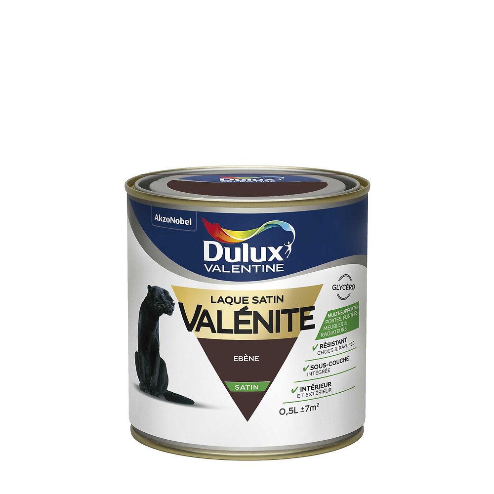 DULUX - Peinture Laque Valénite - Ebène - Satin - 0,5L - large